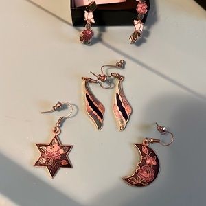 Earrings -3pair 18kt bonded . 1980-1990